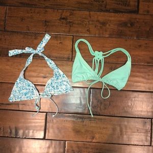 2 bathing suit tops